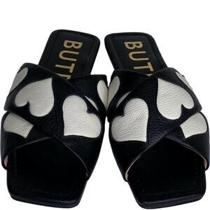 NEW BUTRICH women's collins heart sandals in black